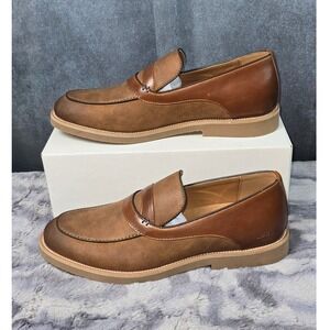 NWOT Freeman Penny Loafer Brown Memory Foam Mixed Media Mens 10
